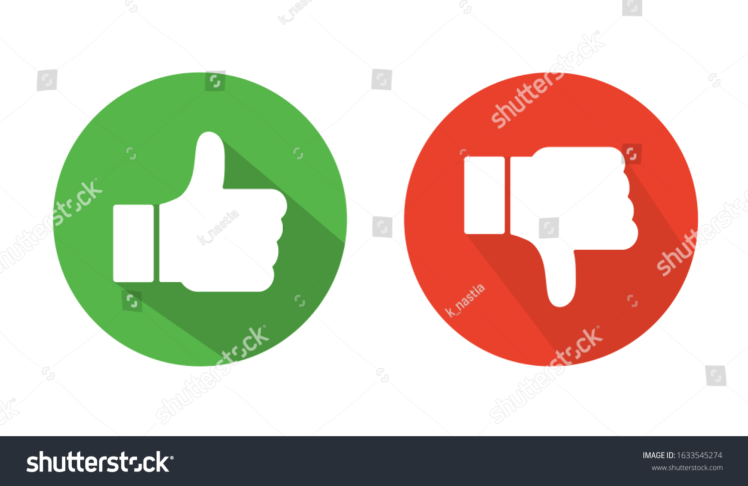 Thumbs Up Thumbs Down Red And Green Isolated Royalty Free Stock