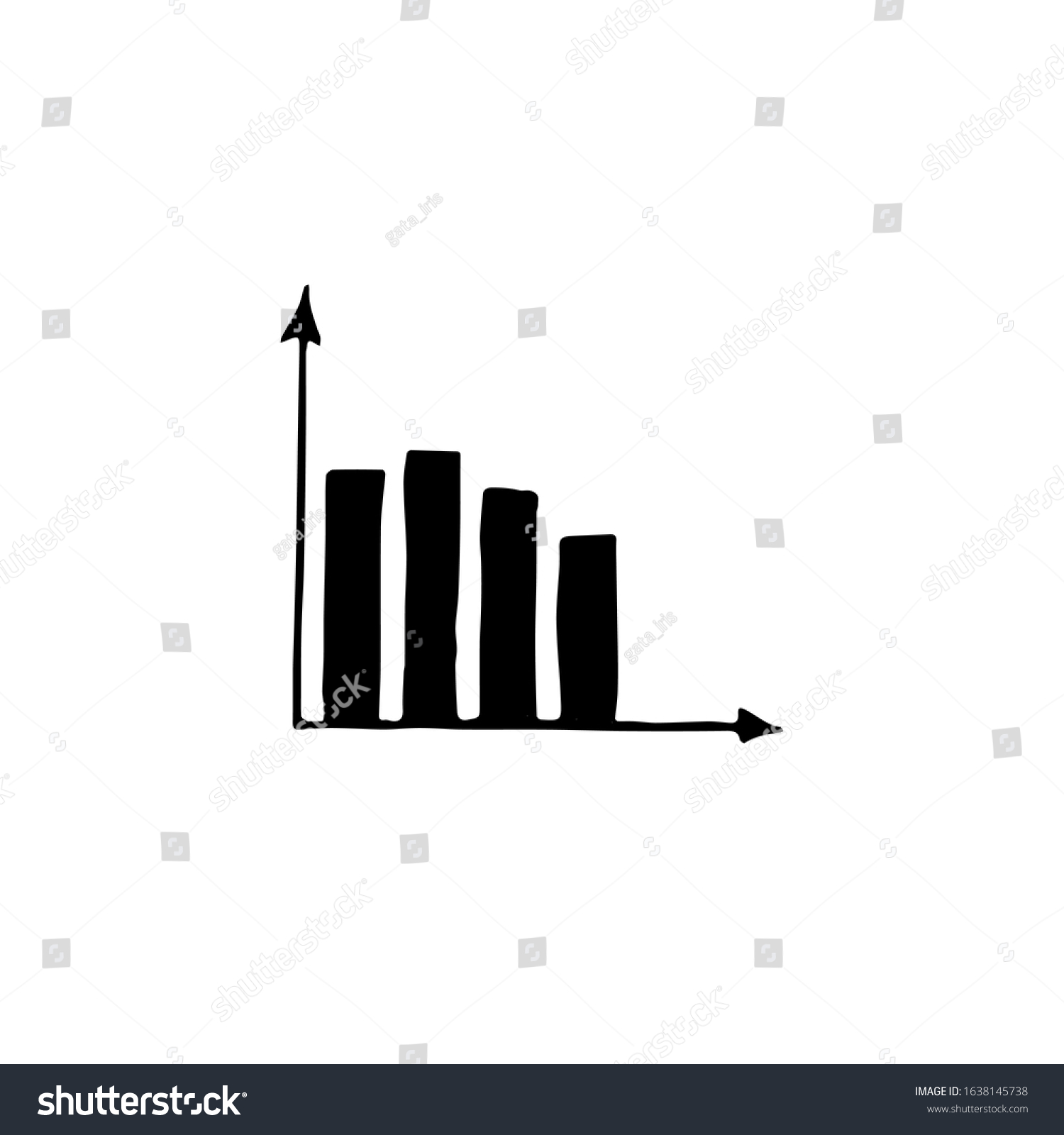 Decreasing Bar Graph Hand Drawn In Doodle Style Royalty Free Stock