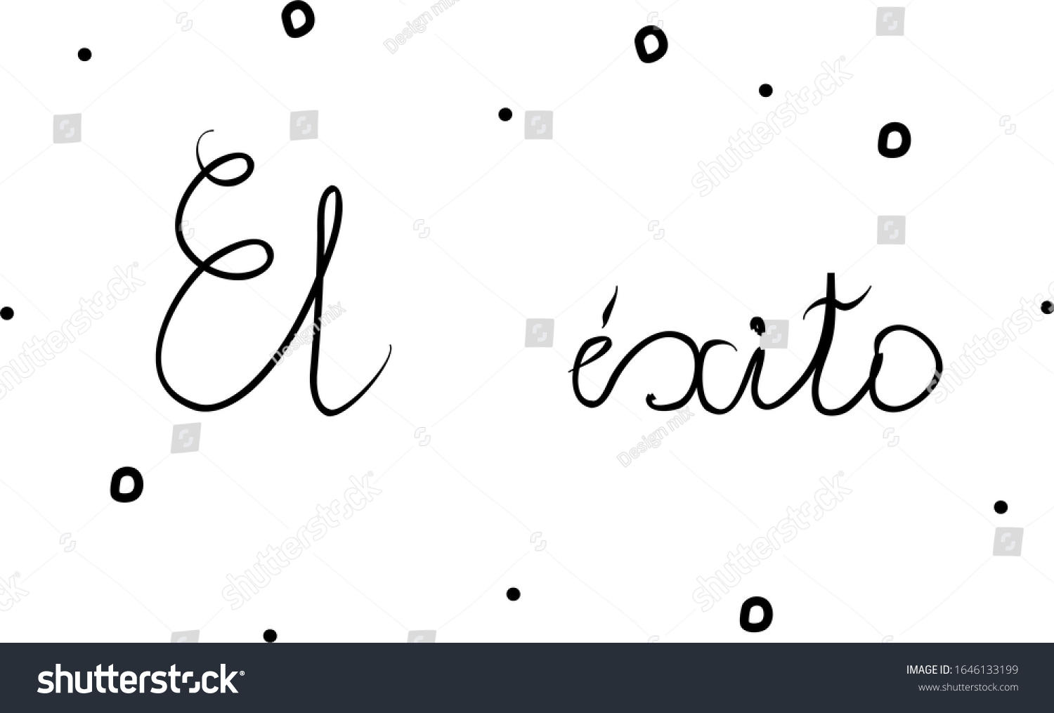 El éxito phrase handwritten with a calligraphy Royalty Free Stock