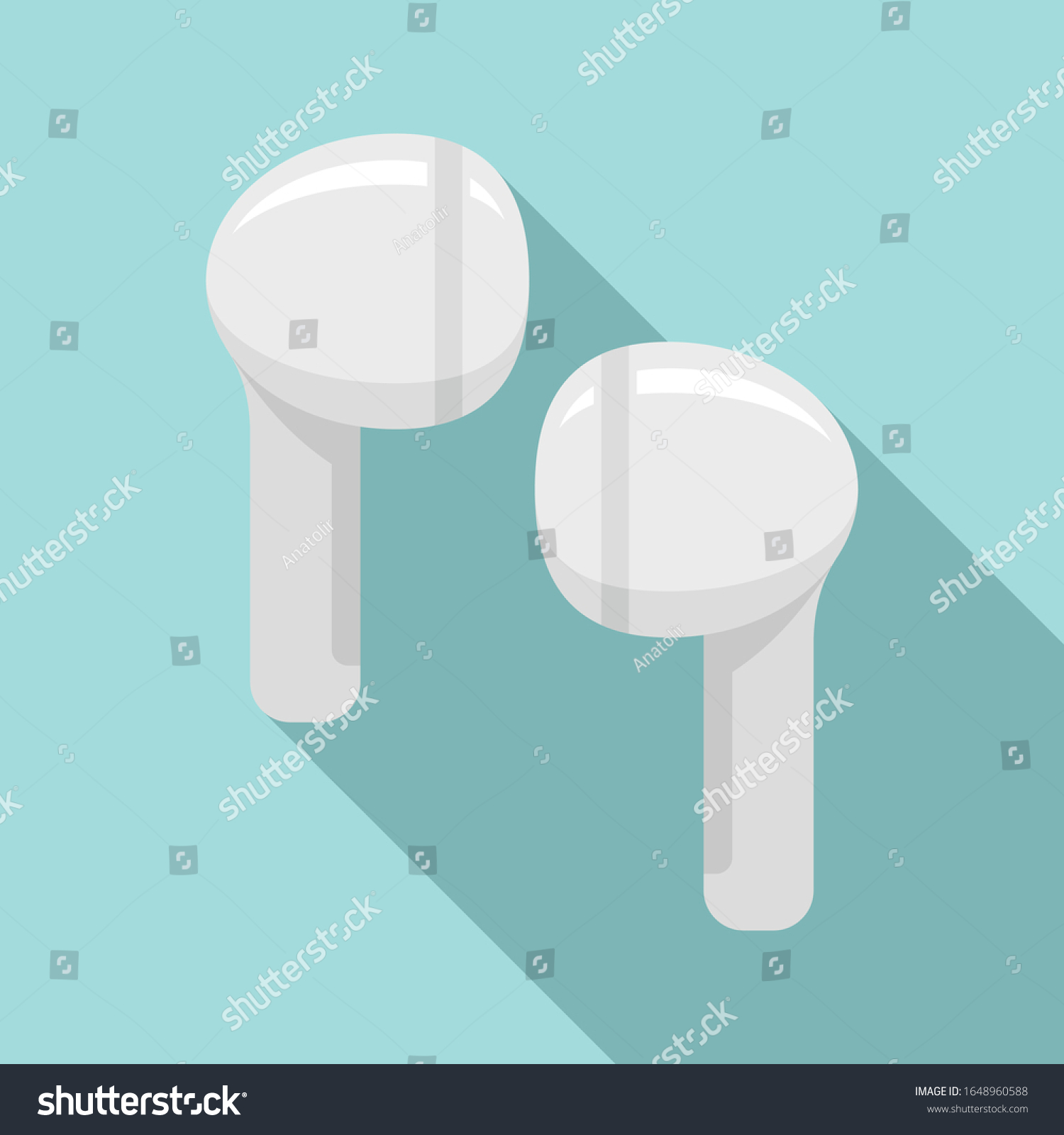 Studio Wireless Earbuds Icon Flat Illustration Royalty Free Stock