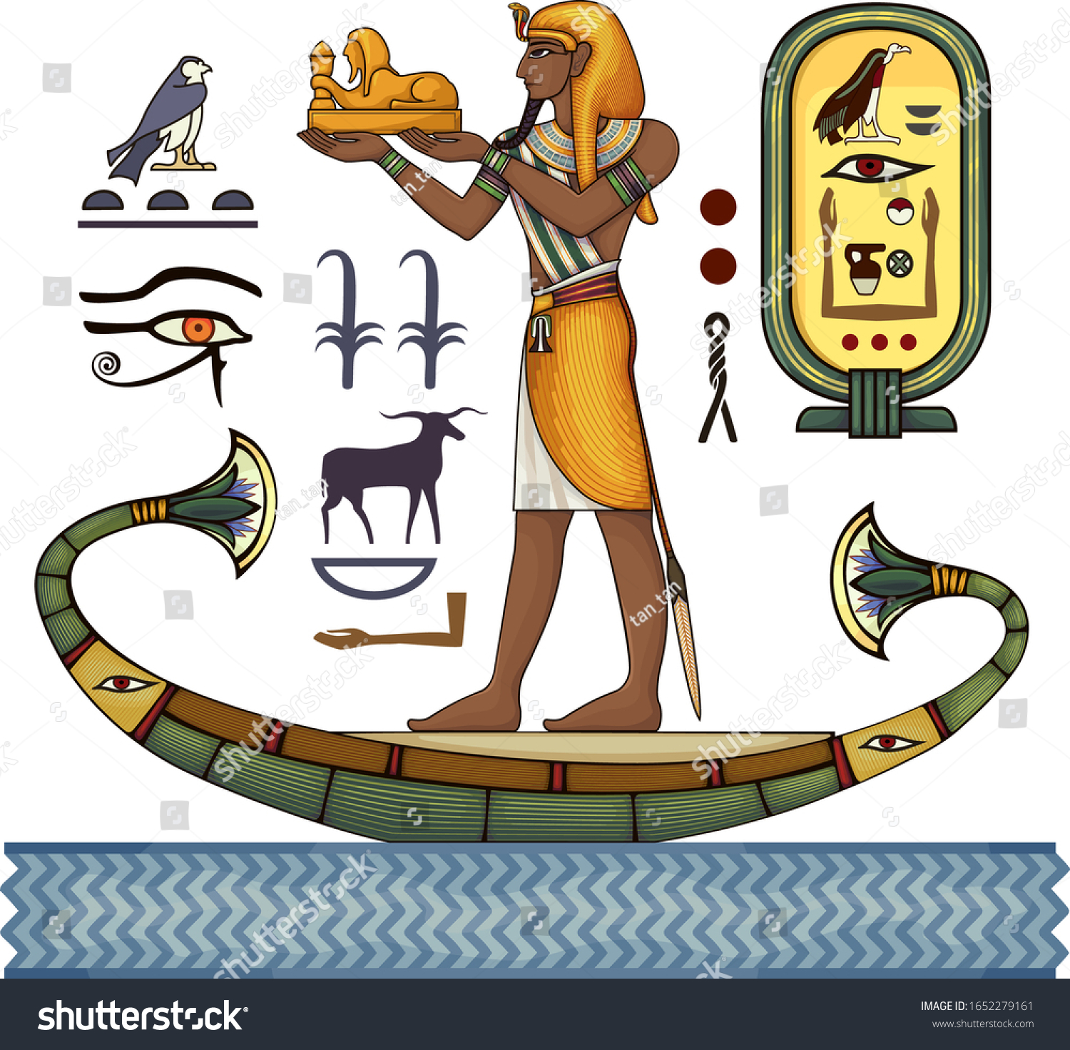 Pharaoh Egyptian Ancient Symbol Isolated Royalty Free Stock Vector