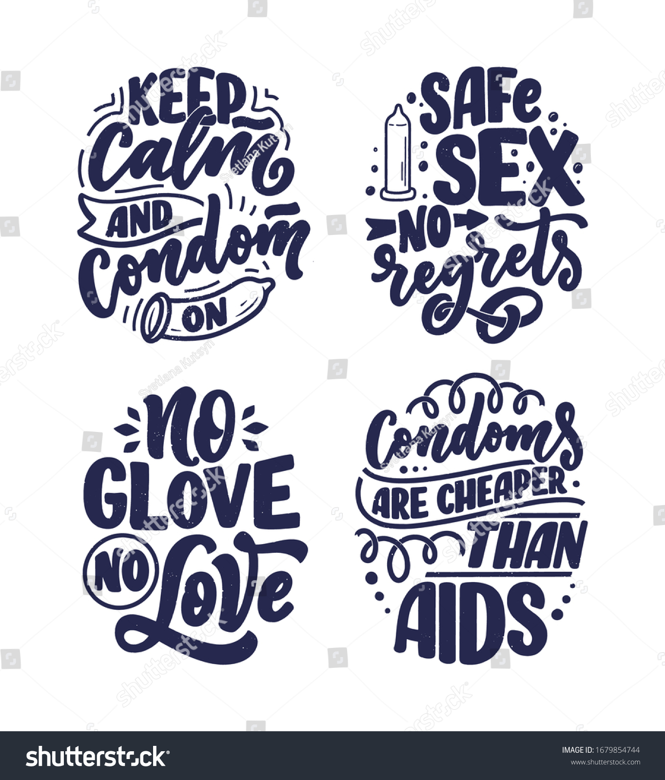 Safe Sex Slogans Great Design For Any Purposes Royalty Free Stock