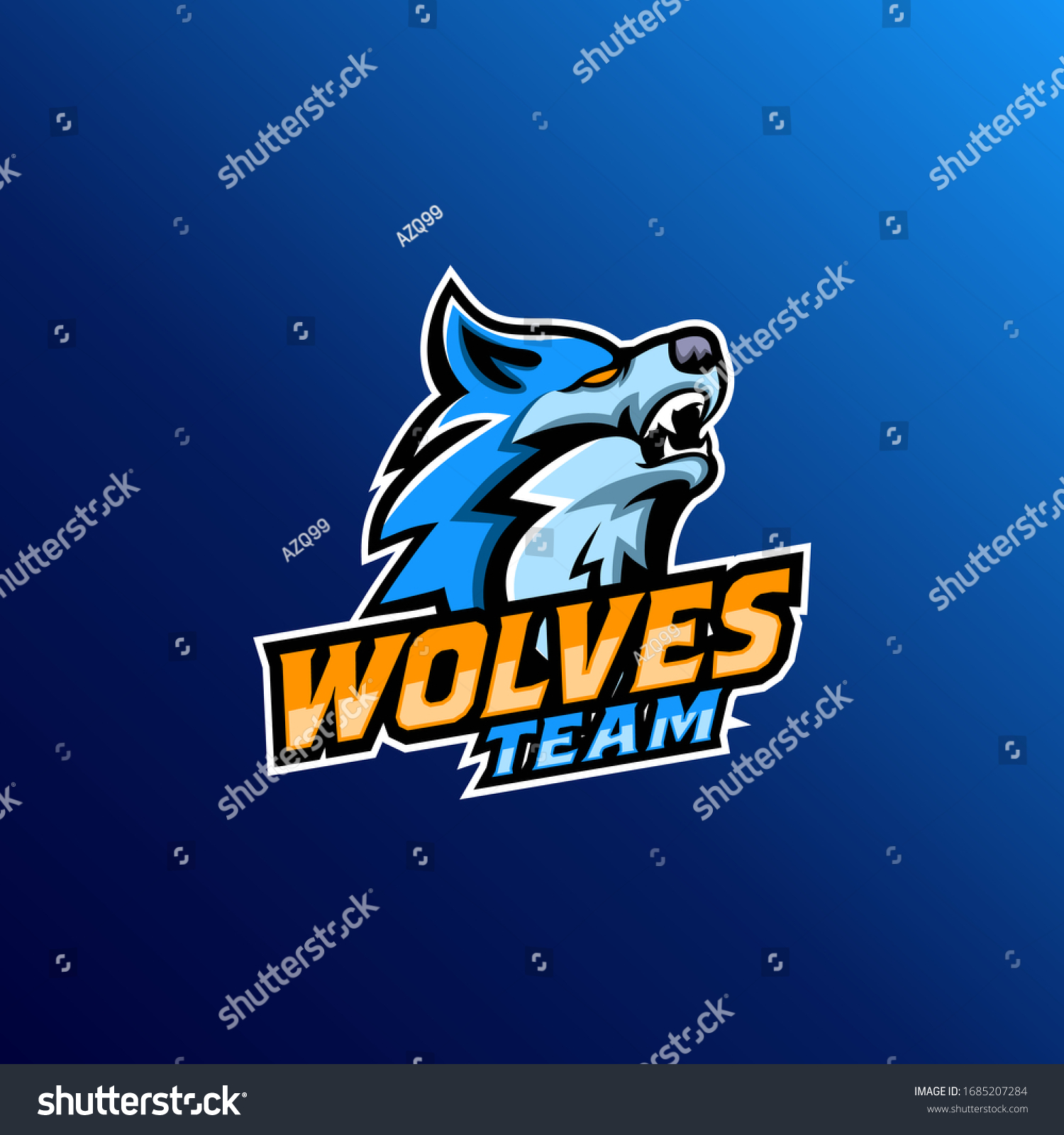 Wolves Esport Logo Vector Template Royalty Free Stock Vector