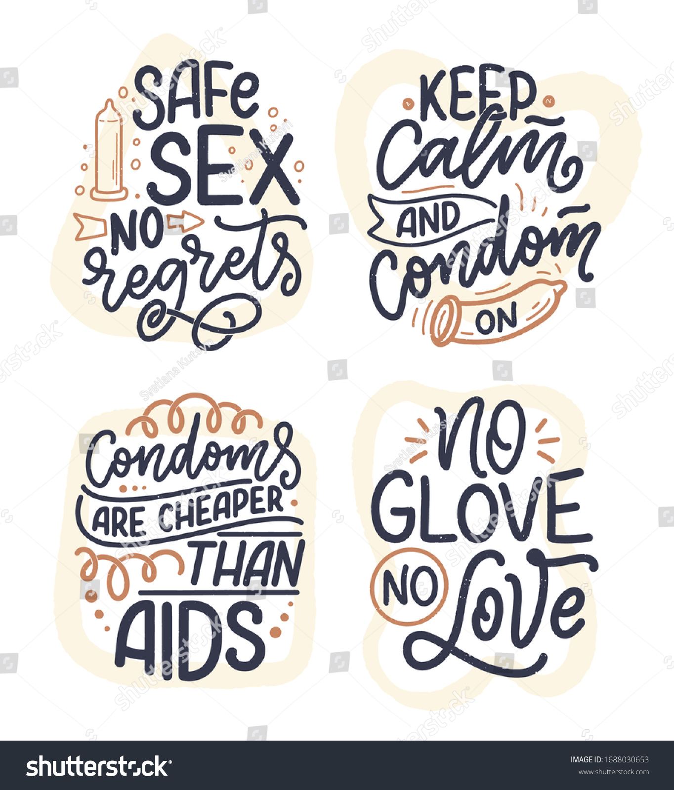 Safe Sex Slogans Great Design For Any Purposes Royalty Free Stock