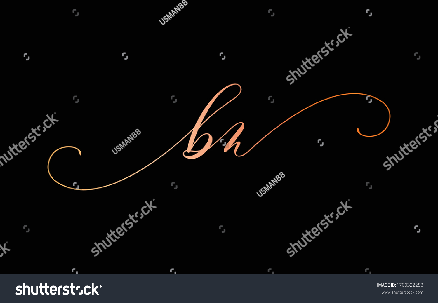 Bn Or B N Lowercase Cursive Letter Initial Logo Royalty Free Stock