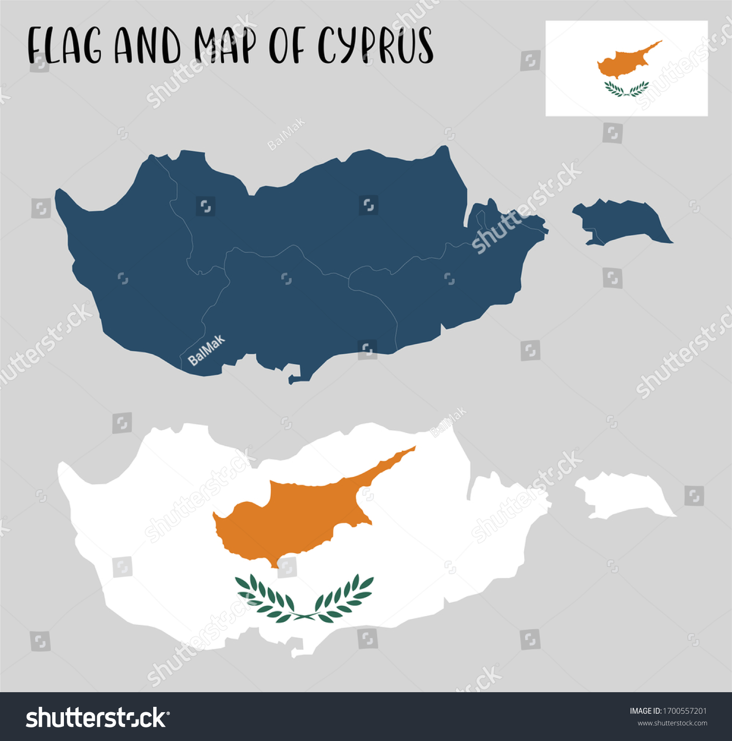 Flag And Map Of Cyprus Royalty Free Stock Vector 1700557201 Avopix