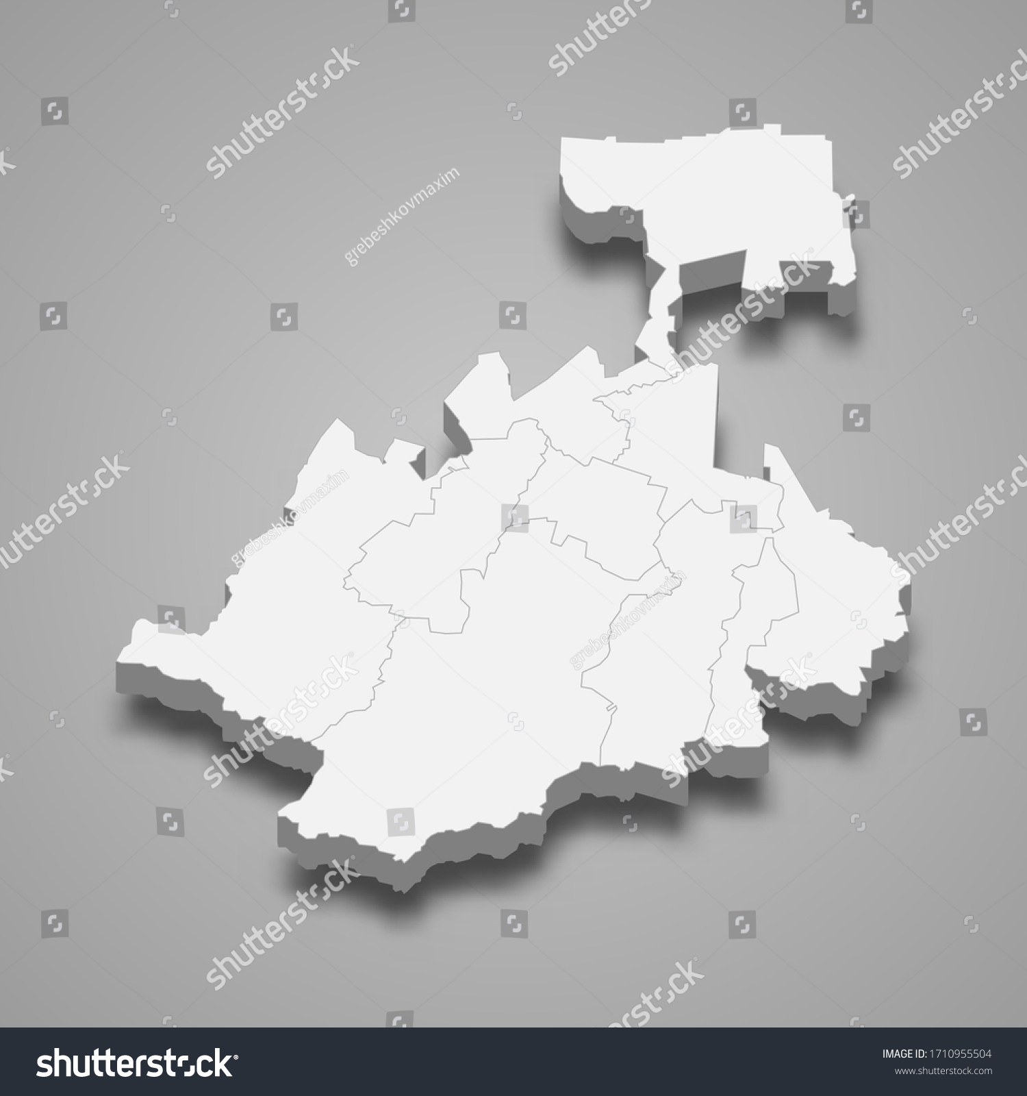 3d Map Of North Ossetia Alania Is A Region Of Royalty Free Stock