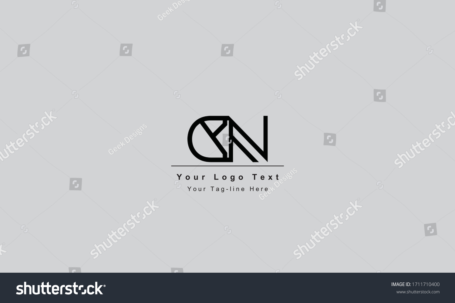 Premium Initial Letter Dn Logo Design Trendy Royalty Free Stock