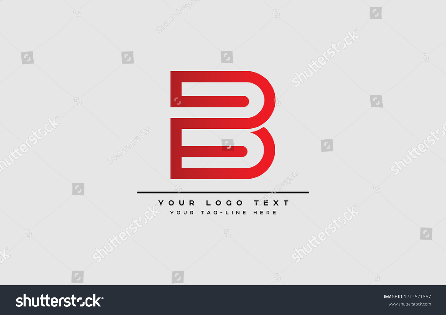 Initial Based Clean And Minimal Letter Bp Pb B Royalty Free Stock