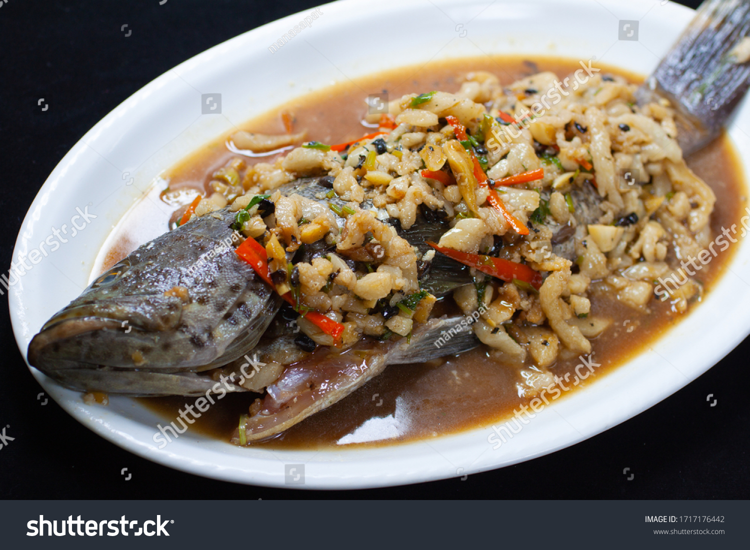 Fish Grouper Fresh Seafood Sea Delicacies Royalty Free Stock Photo