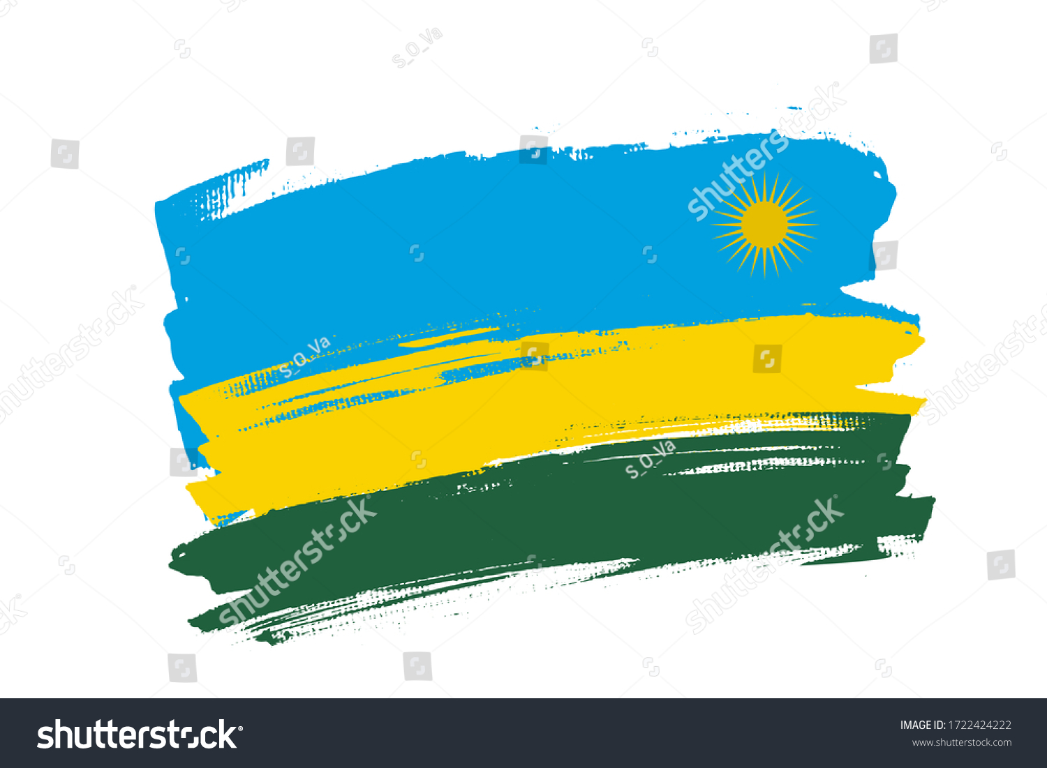 Flag Of The Republic Of Rwanda Rwanda Or Ruanda Royalty Free Stock