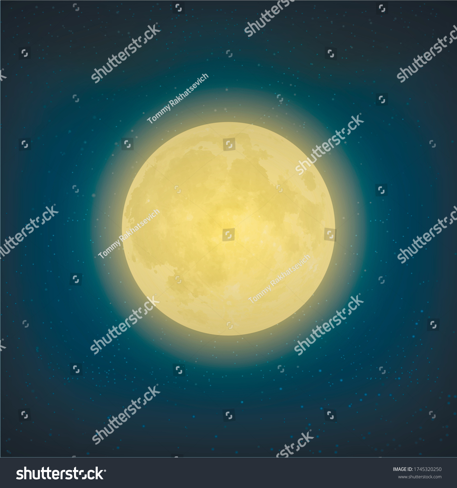 Mystical Night Sky Background With Realistic Royalty Free Stock