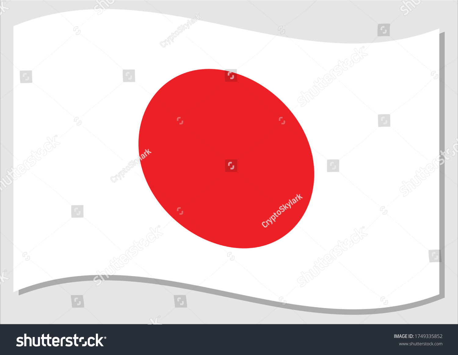 Waving Flag Of Japan Vector Graphic Waving Royalty Free Stock Vector