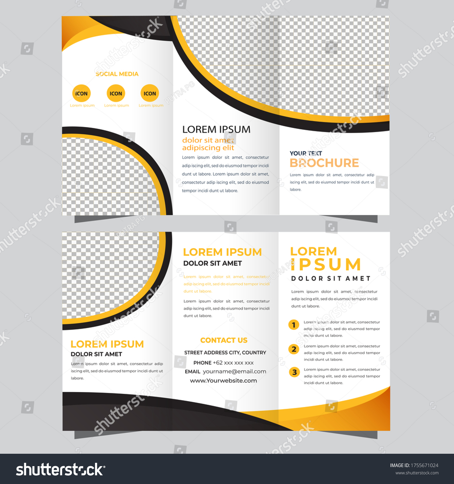 Design A Trifold Business Brochure Template Royalty Free Stock Vector