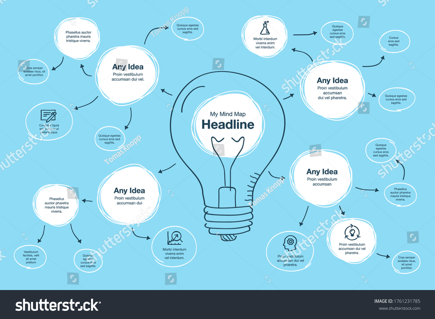 Hand Drawn Infographic For Mind Map Royalty Free Stock Vector