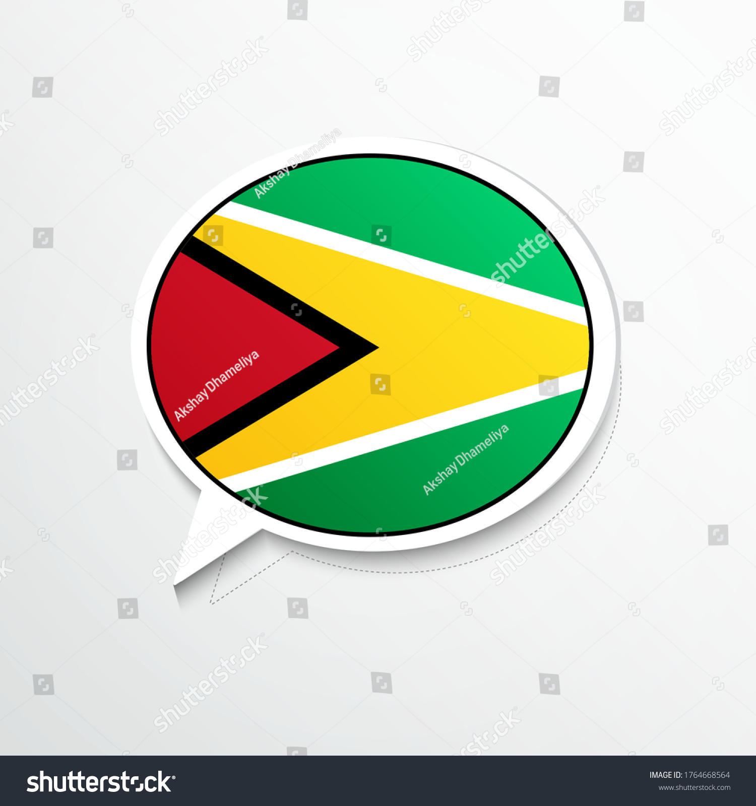 Elegant Guyana Country Flag On Speech Bubble Royalty Free Stock