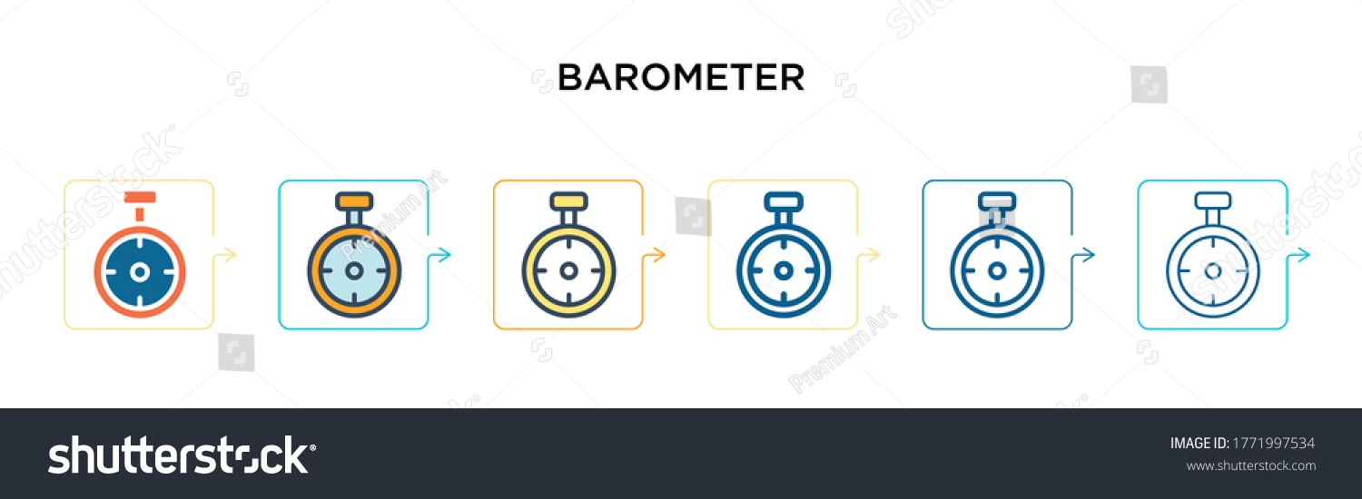 Barometer Vector Icon In Different Modern Royalty Free Stock Vector