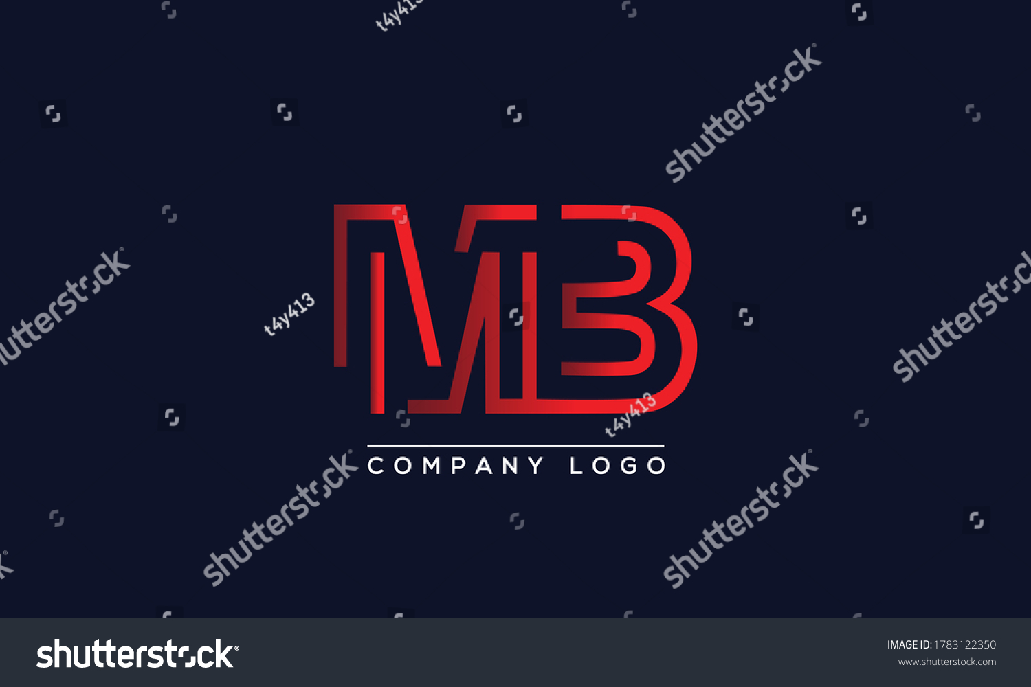 Creative Letter Mb Or Bm Logo Design Vector Royalty Free Stock Vector