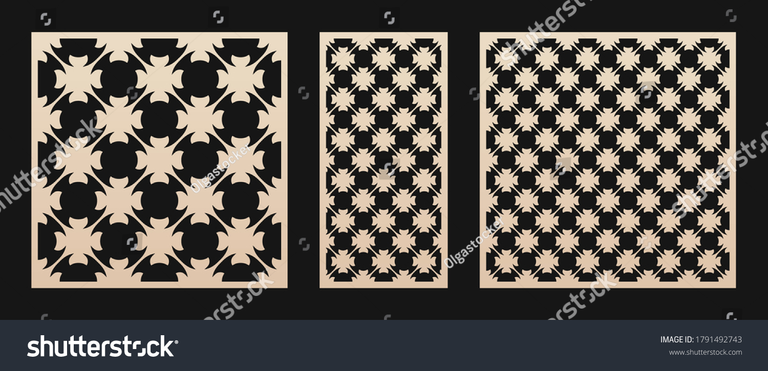 Laser Cut Panel Set Vector Template With Royalty Free Stock Vector