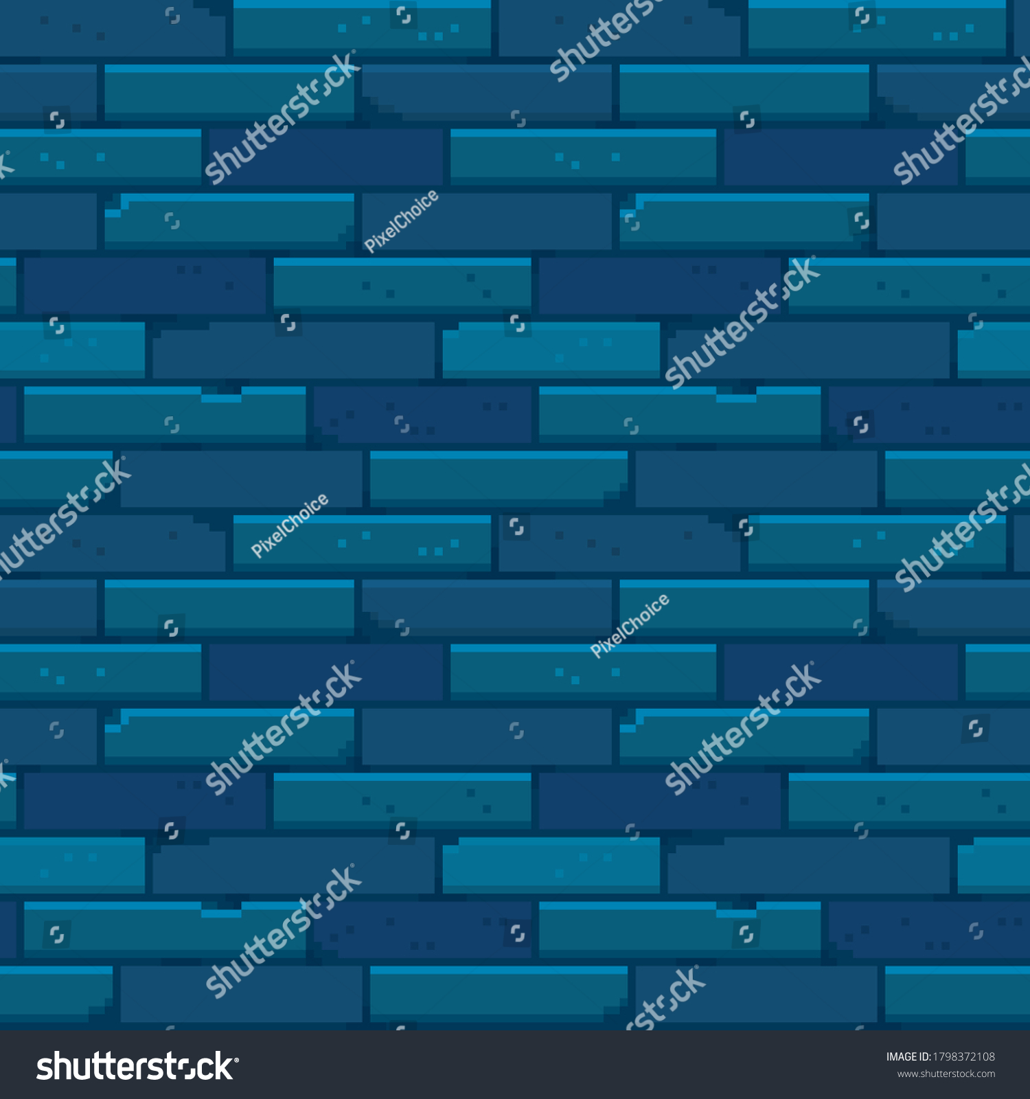 Pixel Art Brick Wall Seamless Pattern Vector Royalty Free Stock