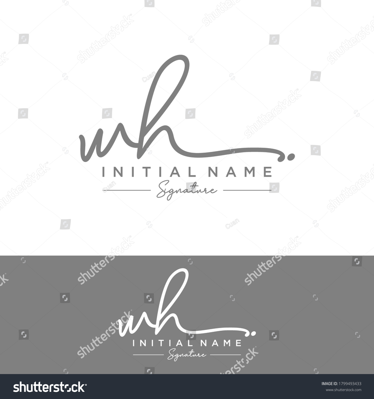 Wh Initial Letter Handwriting And Signature Logo Royalty Free Stock