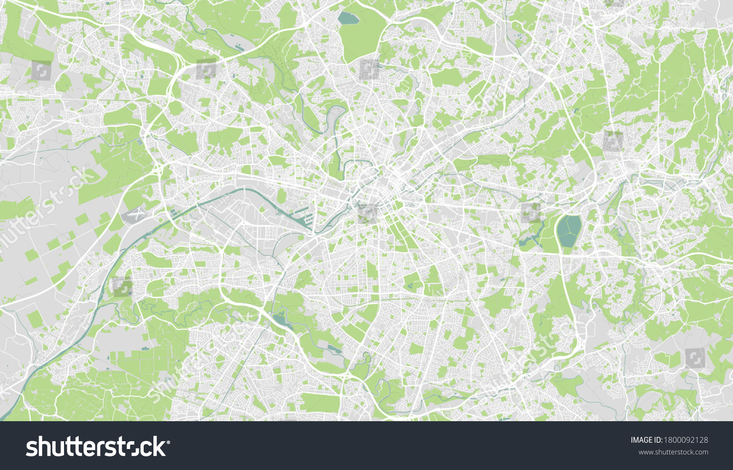 Highly Detailed Map Of Manchester UK Royalty Free Stock Vector