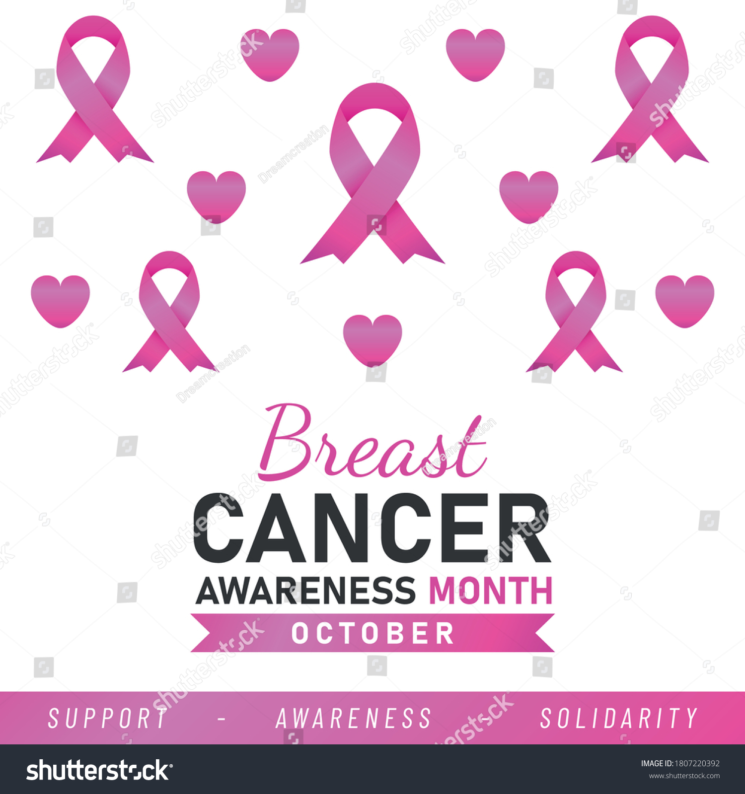 World Breast Cancer Poster Web Banner Breast Royalty Free Stock