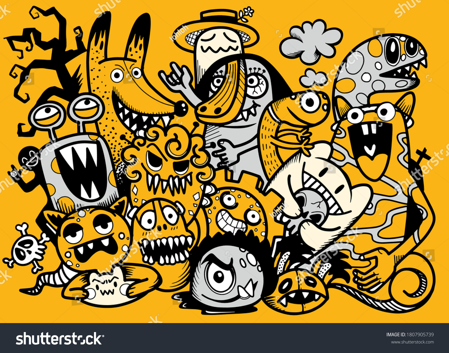 Cute Hand Drawn Halloween Doodles Vector Royalty Free Stock Vector