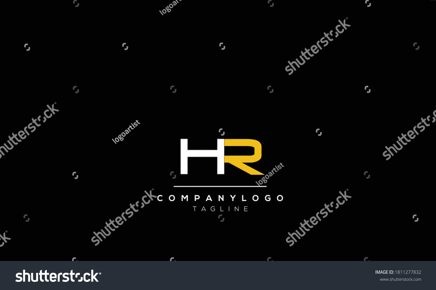 Alphabet Letters Initials Monogram Logo HR RH R Royalty Free Stock