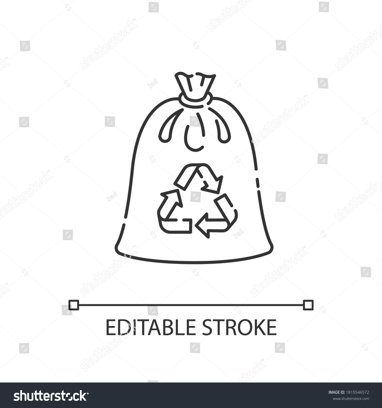 Compostable Trash Bag Linear Icon Waste Royalty Free Stock Vector