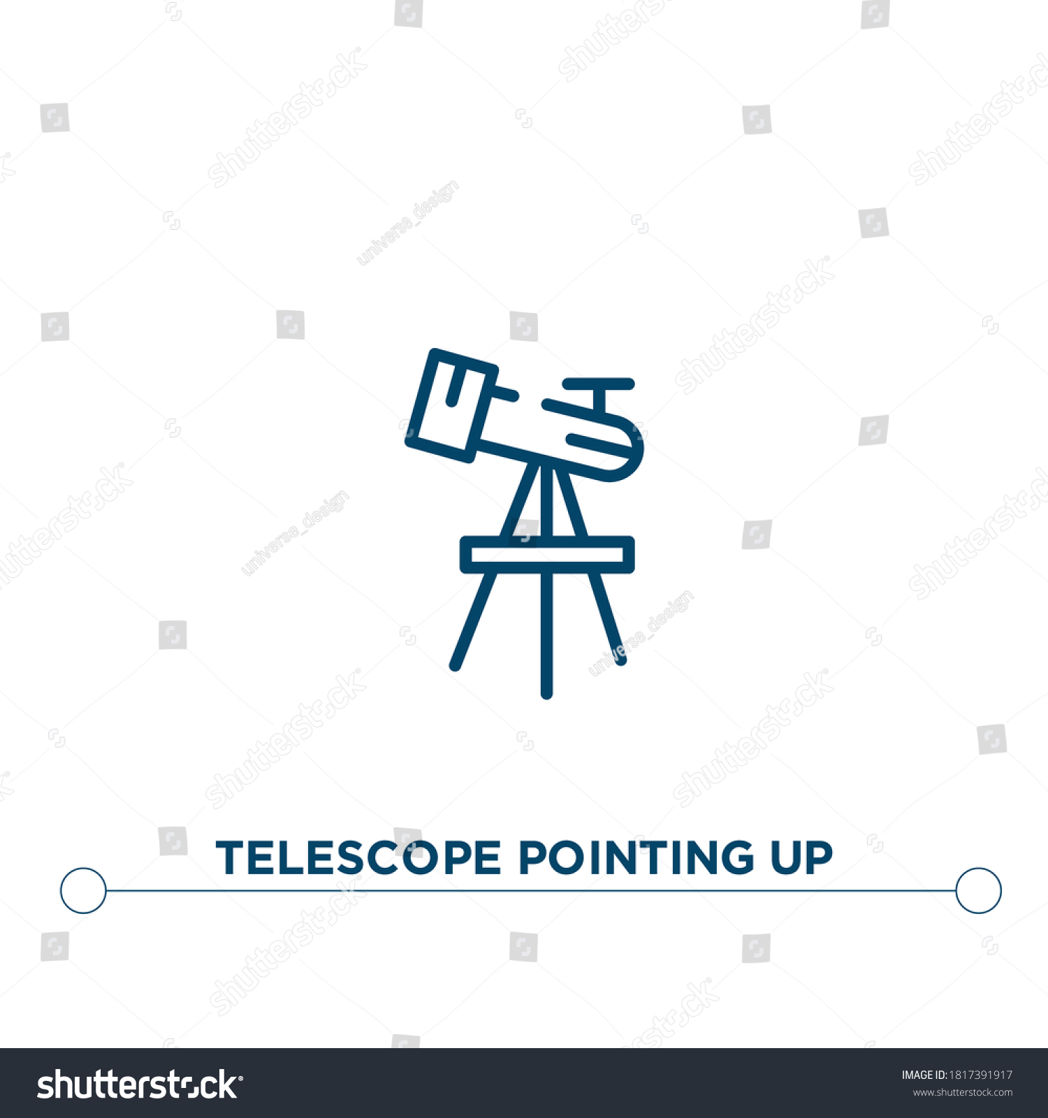 Telescope Pointing Up Outline Vector Icon Royalty Free Stock Vector