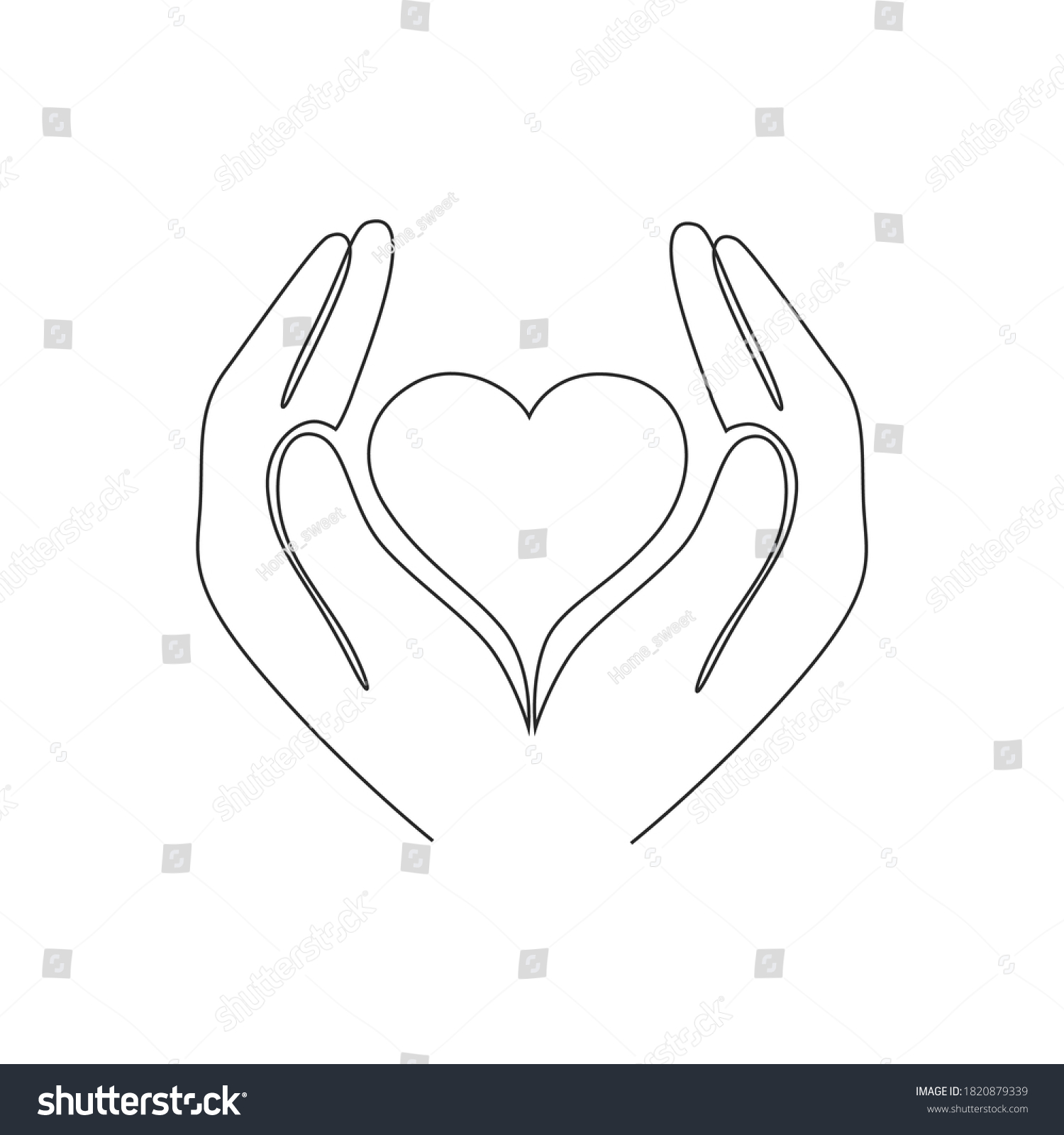 One Continuous Line Drawing Of Hand Holding Royalty Free Stock Vector