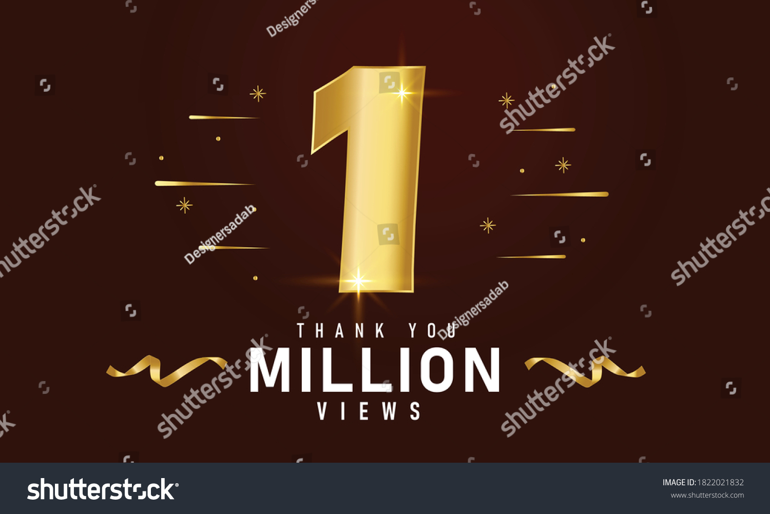 M Views Celebration Background Design Royalty Free Stock Vector