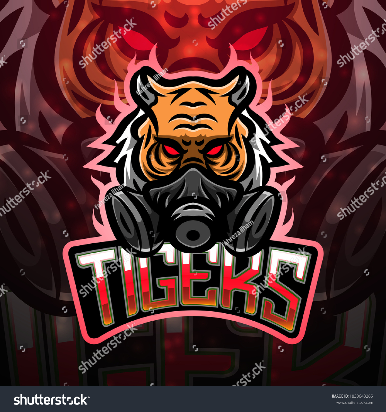 Tiger Esport Mascot Logo Design Royalty Free Stock Vector