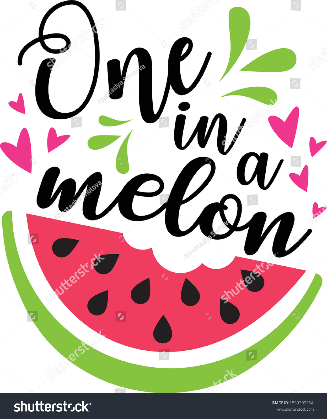 One In A Melon Svg Watermelon Vector Royalty Free Stock Vector