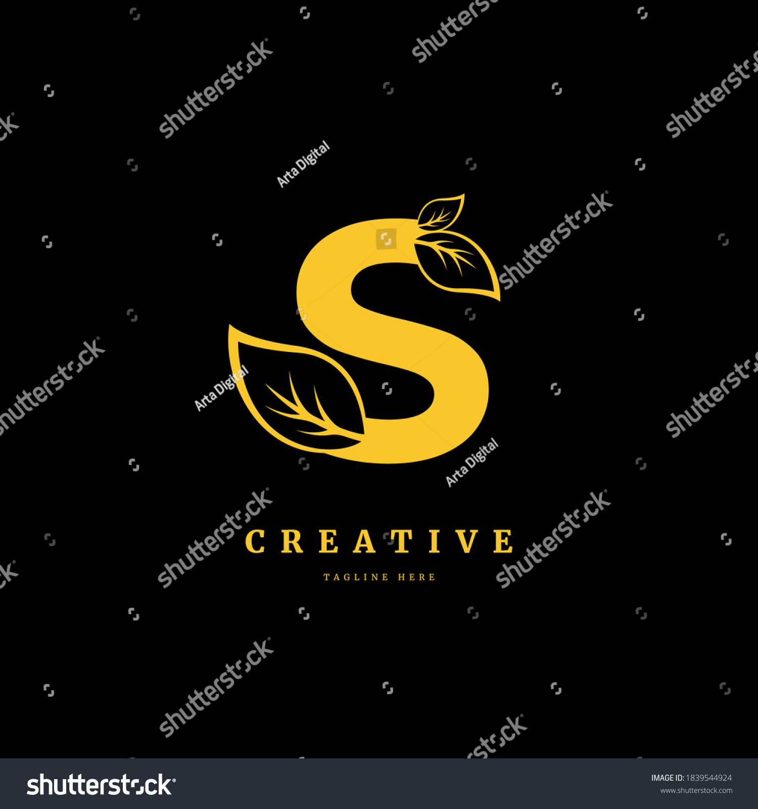 Initial Letter S With Leaf Logo Vector Concept Royalty Free Stock