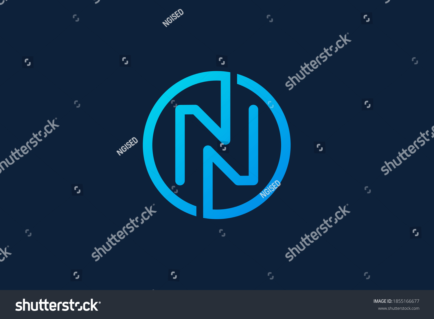 Letter N Logo Icon Design Template Element Royalty Free Stock Vector