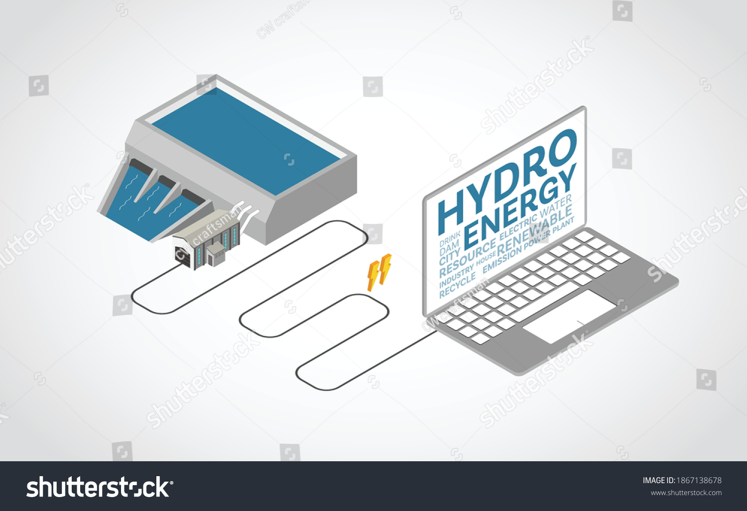 Hydro Power Plant Dam With Hydro Turbine In Royalty Free Stock