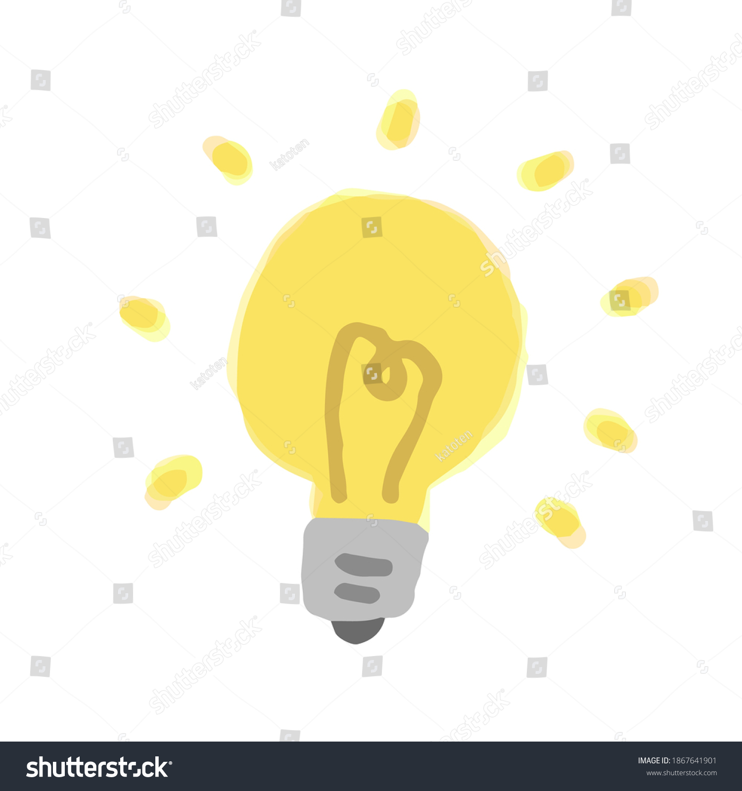 Cute Illustration Of Lightbulb Doodle Style Royalty Free Stock