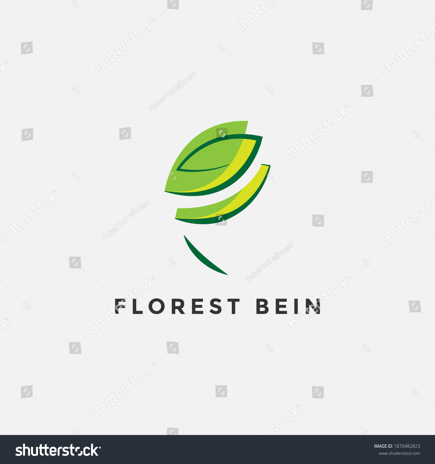 F Letter Logo Vector Green Alphabet Set Of Eco Royalty Free Stock