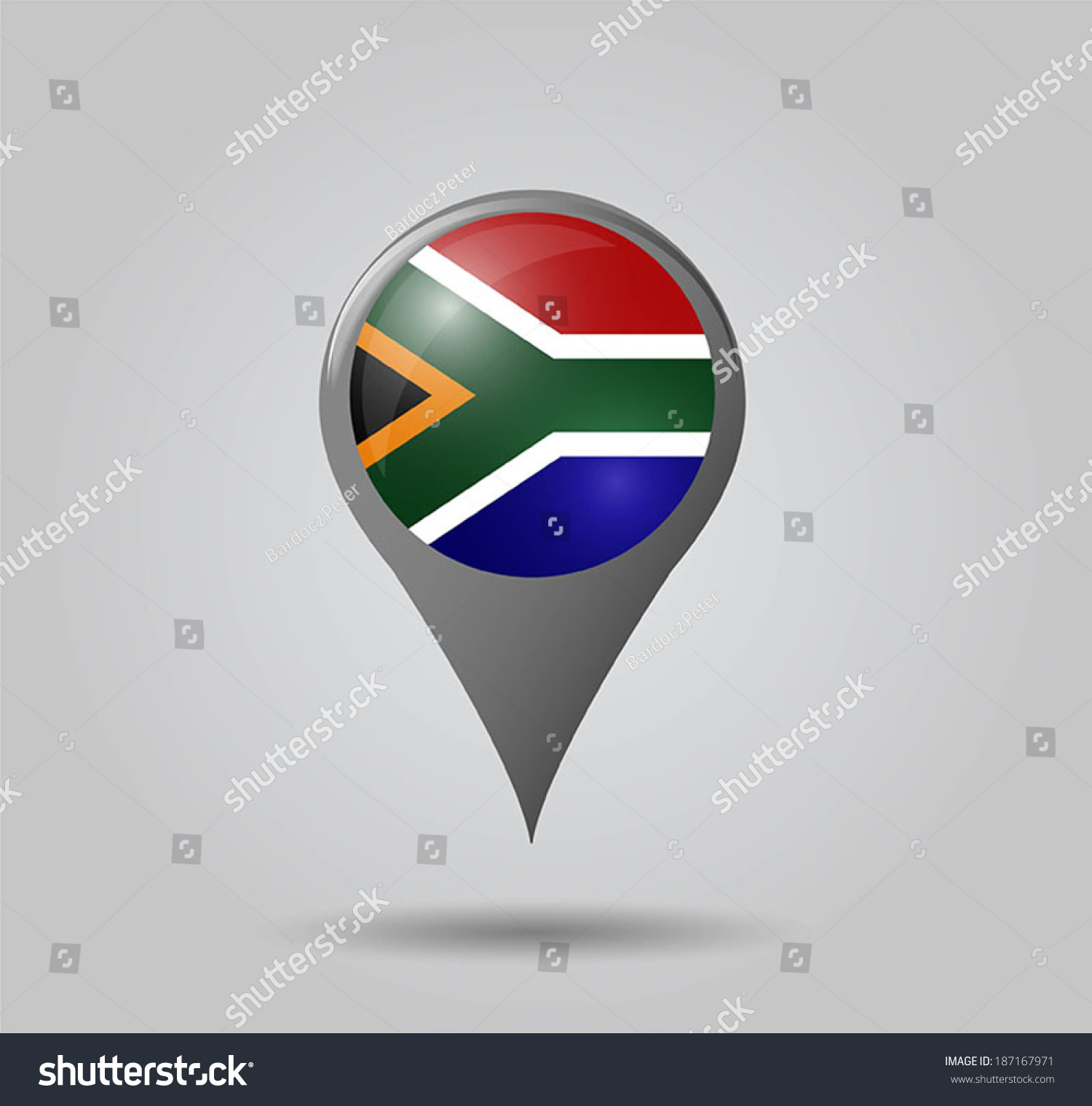 Map Pointers With Flag And D Effect On Grey Royalty Free Stock