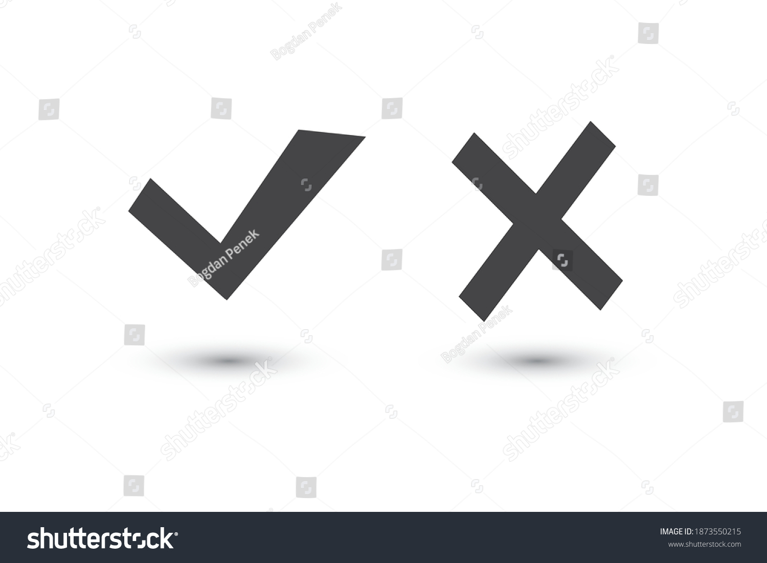 Check Mark And Cross Icons Vector Royalty Free Stock Vector