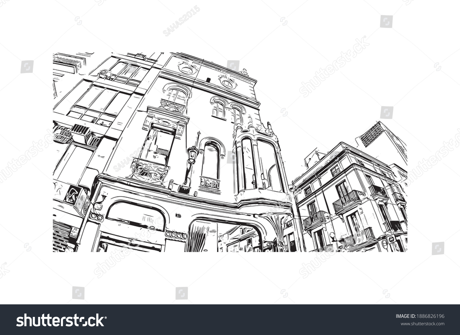 Building View With Landmark Of Castellon Is The Royalty Free Stock