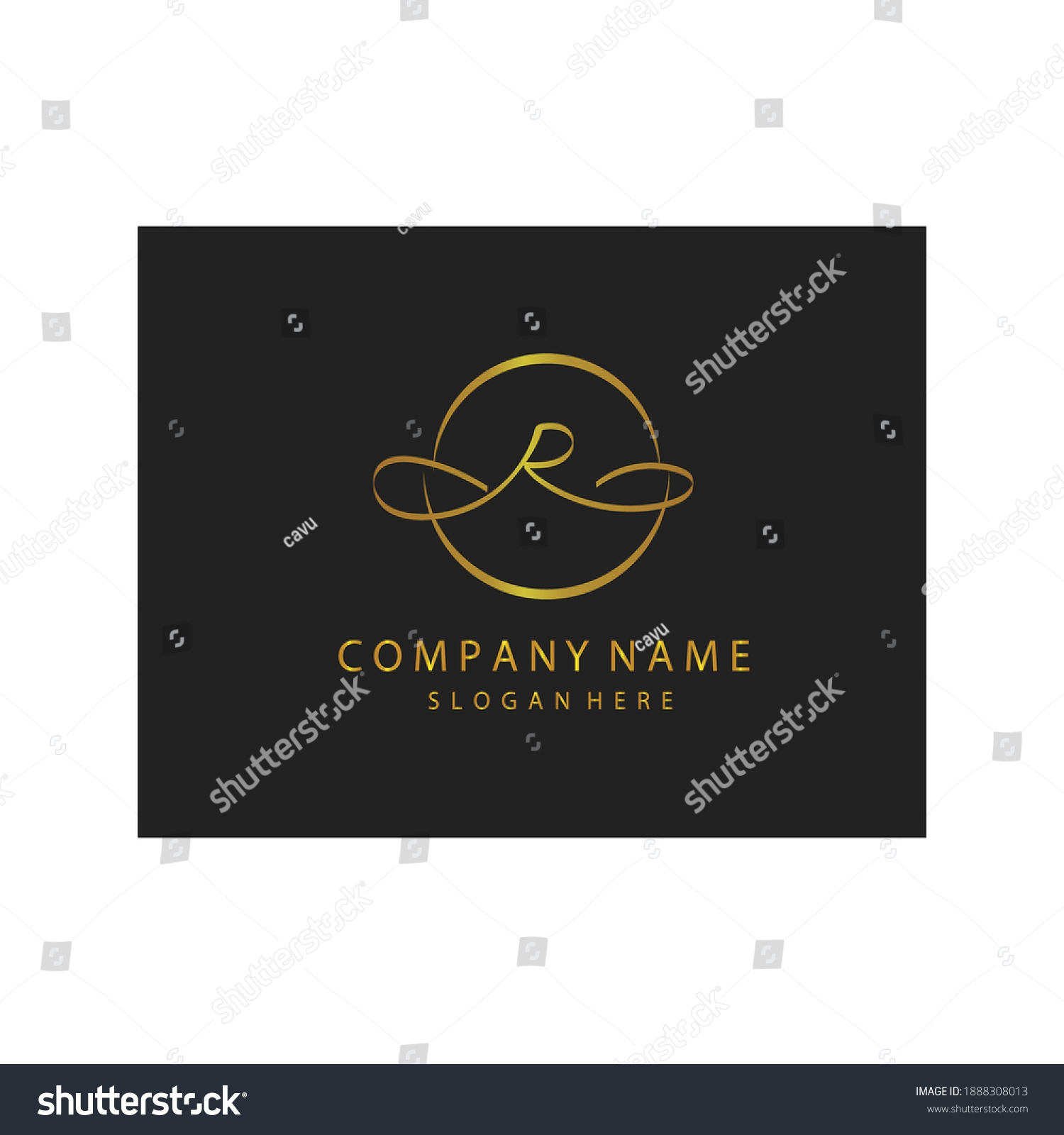 Simple Elegant Initials Letter Type R Sign Royalty Free Stock Vector