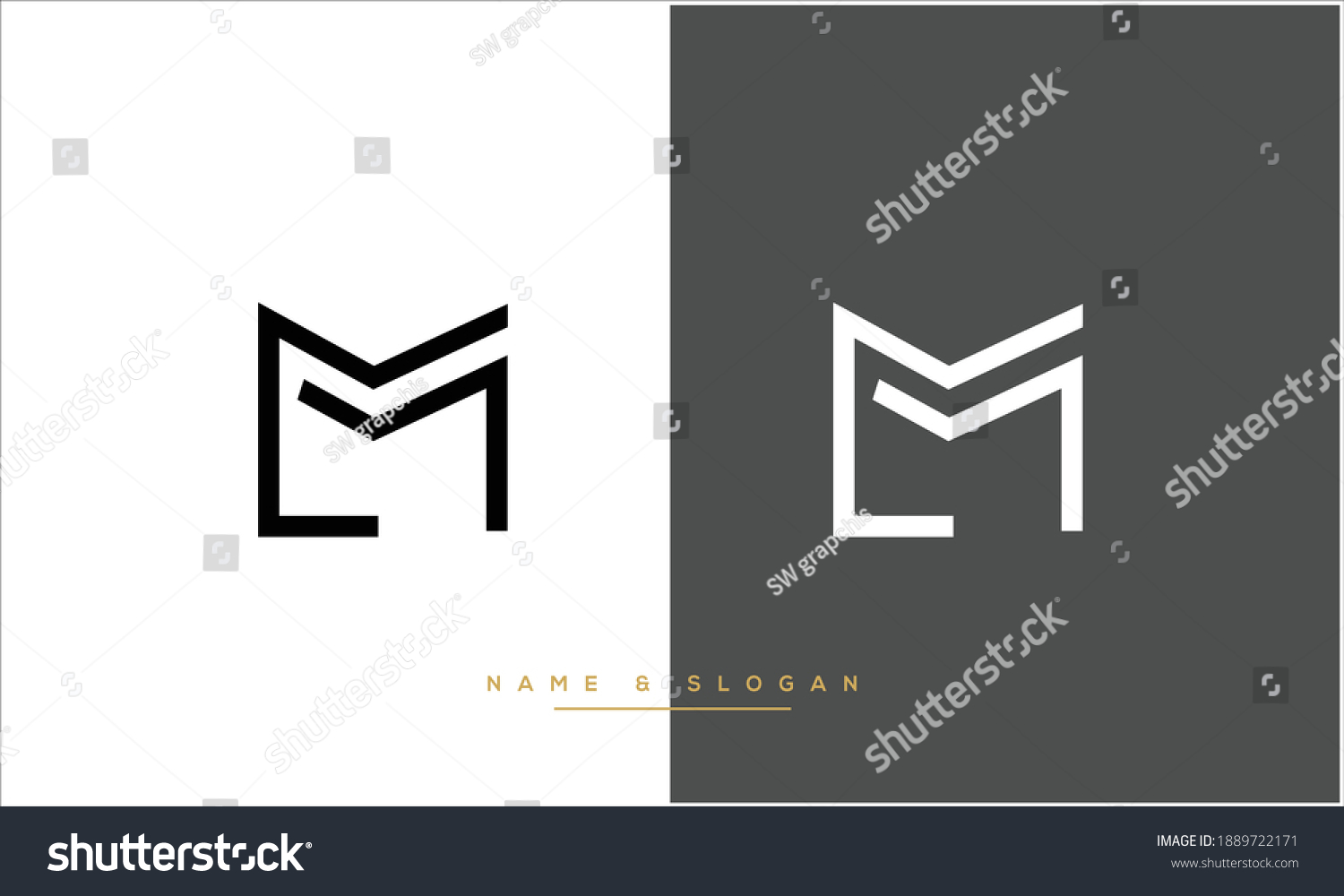 Ml Lm Abstract Letters Logo Monogram Royalty Free Stock Vector