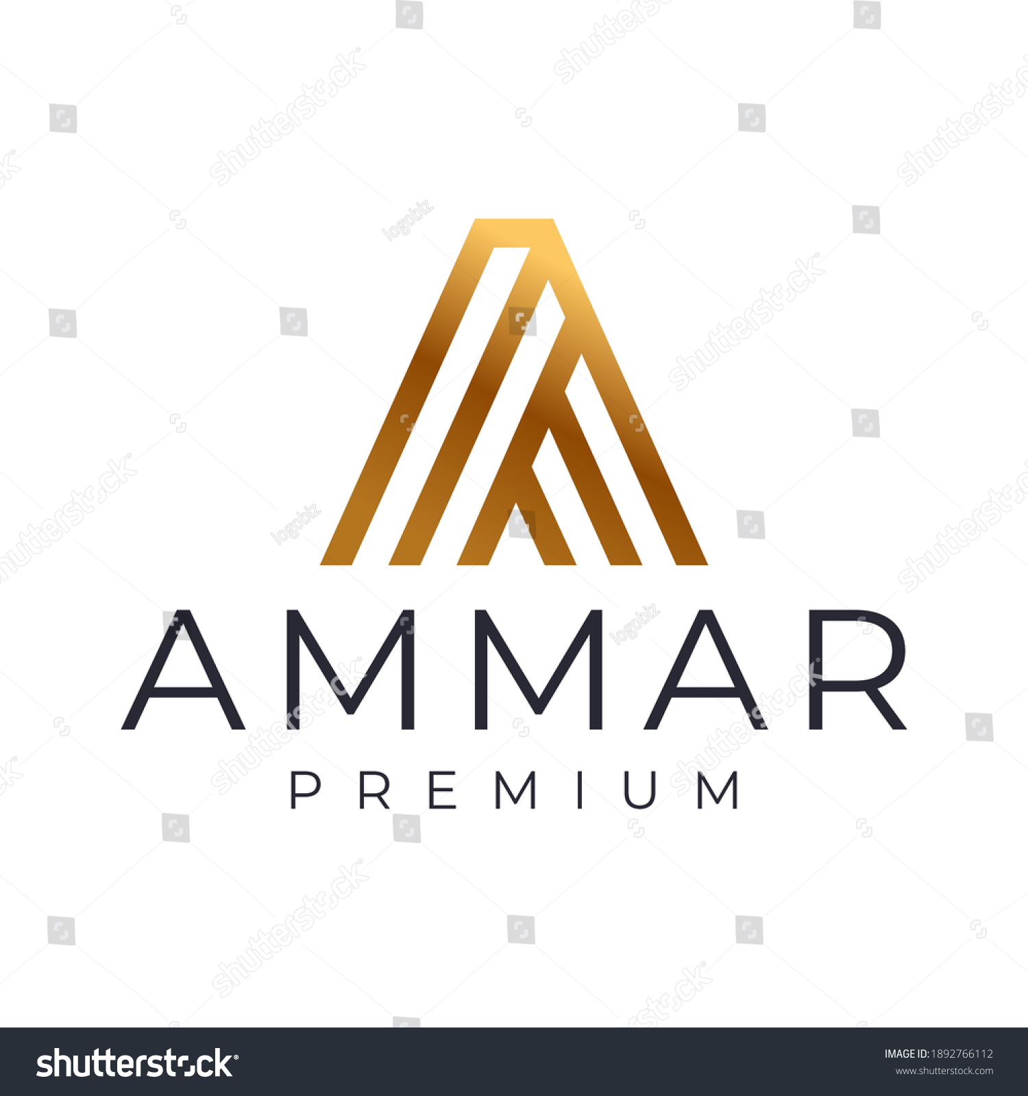 Luxury Gold Initial Letter A Logo Icon Design Royalty Free Stock