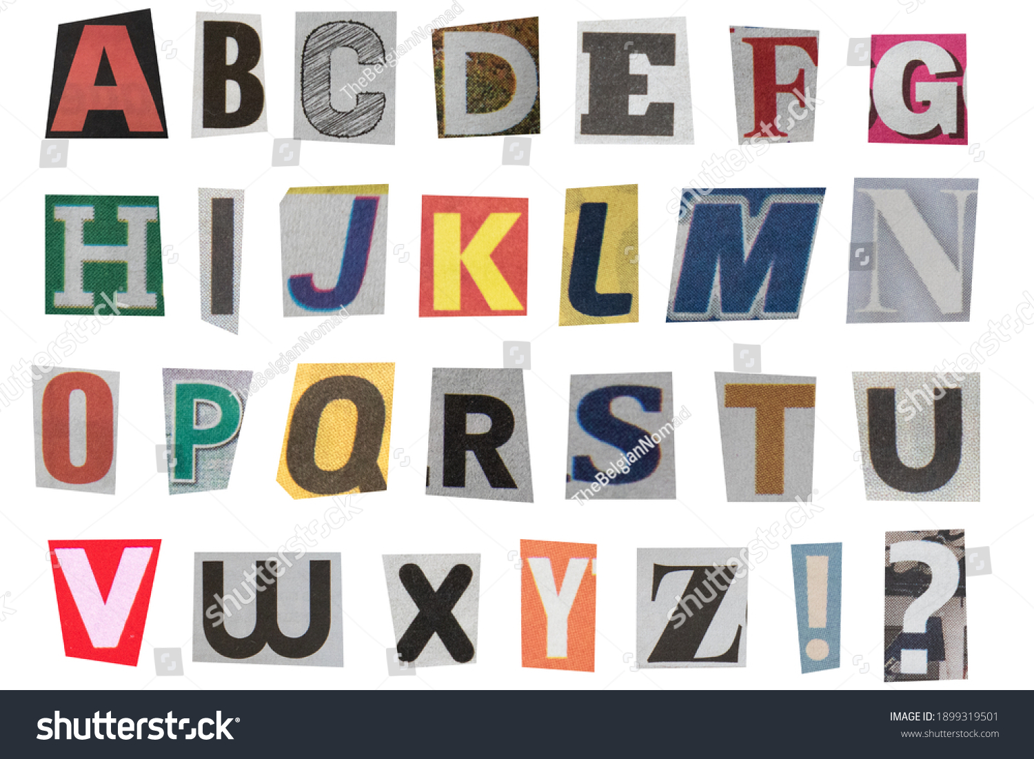 Full Alphabet Of Uppercase Letters Cut Out From Royalty Free Stock