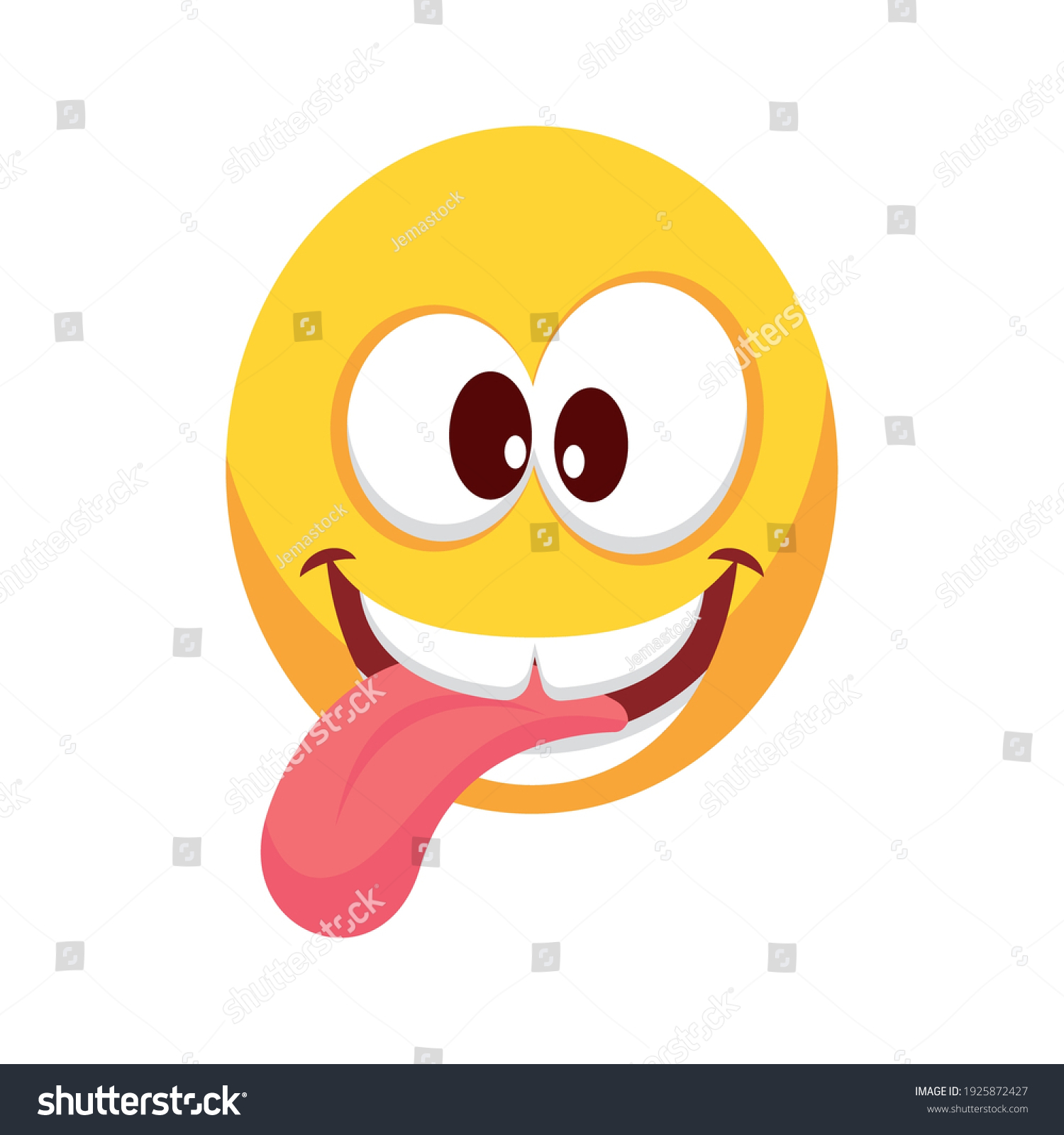 Crazy Face Emoji With Tongue Out Vector Royalty Free Stock Vector