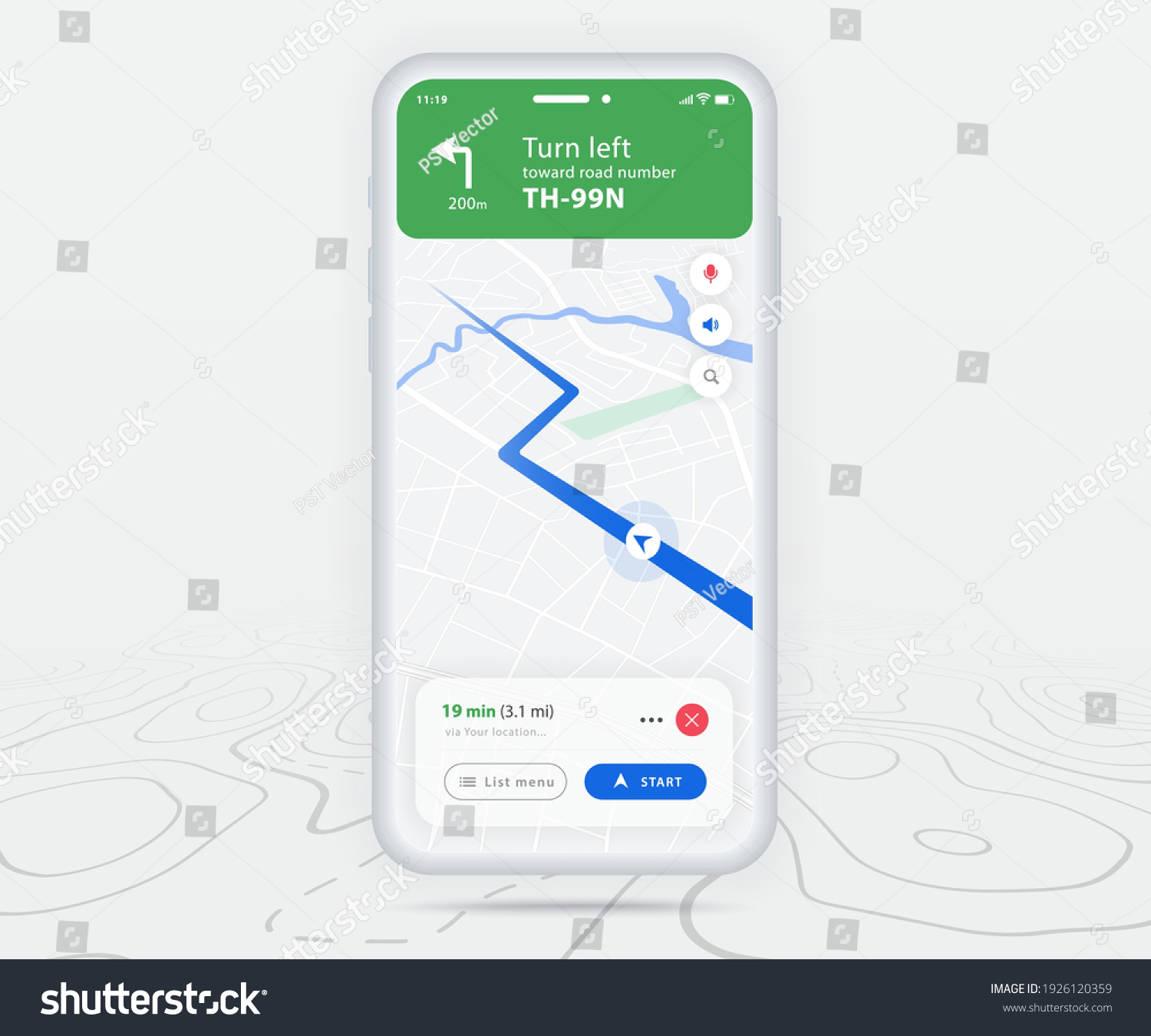 Map GPS Navigation App Ux Ui Concept Smartphone Royalty Free Stock