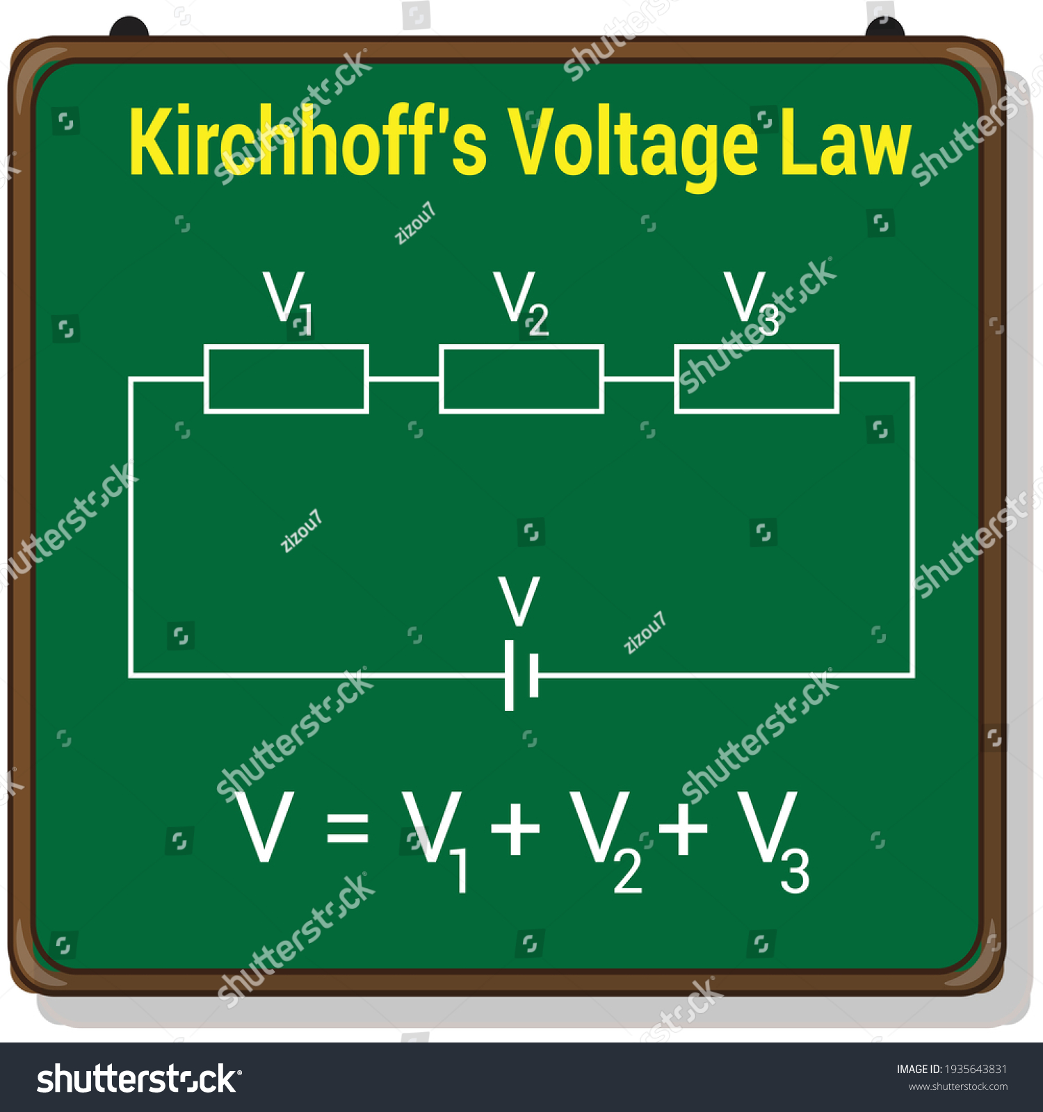 Kirchhoff S Voltage Law Circuit Diagram Royalty Free Stock Vector